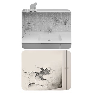 墙面防水贴纸卫生间洗手台乳胶漆墙壁水池盆透明静电墙贴自粘防潮