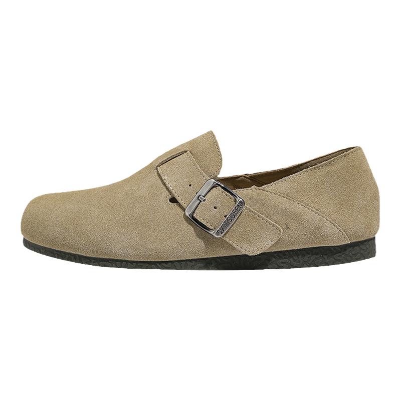 全包真皮勃肯鞋内增高软底一脚蹬单鞋女厚底鞋子女款钓鱼博肯鞋