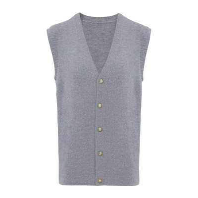 大码V领针织马甲背心女外搭毛衣