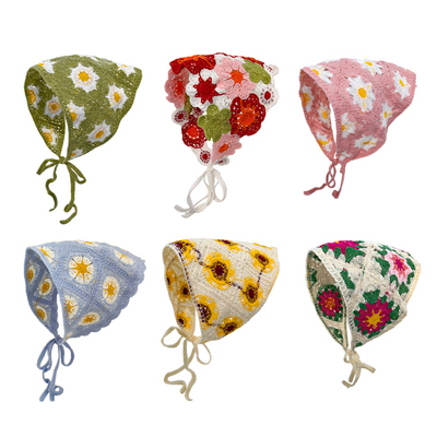 小女孩秋季碎花头巾森系田园