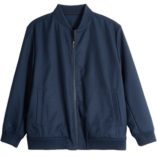 爸爸秋装毛呢子外套中老年男装中年老爸上衣爷爷春秋夹克老人衣服