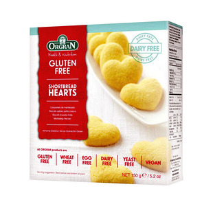 Orgran澳冠心形酥饼干无麸质添加无小麦鸡蛋牛奶素零食glutenfree