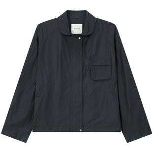 BEANPOLE滨波  女士商务休闲风日常户外翻领长袖拉链黑色短款夹克