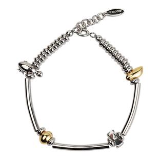 现货DACCORD弯管串珠小鱼银色个性手链小众设计 博主同款