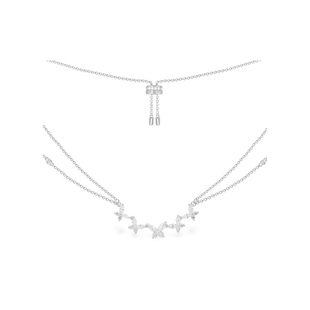 APM Monaco双层蝴蝶项链925银锁骨颈链轻奢女首饰送人情人节礼物