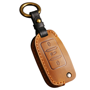 适用于福迪揽福钥匙套皮卡汽车福迪雄师F22汽车真皮遥控包扣壳男