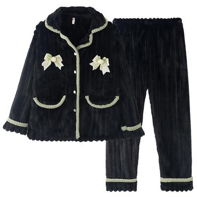 睡衣女珊瑚绒秋冬保暖加绒家居服