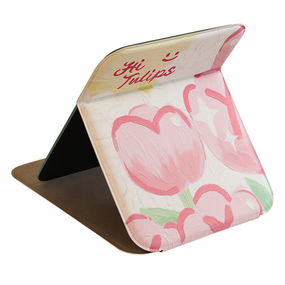 浪漫郁金香桌面折叠化妆镜