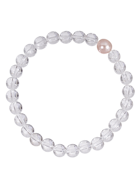 天然淡水珍珠白水晶能量手串