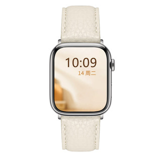 MAPXWS适用apple watch真皮手表带男女生S941mm表带iwatch s8/7/6/5/4/SE代表带高级感Ultra49柔软荔枝纹表带