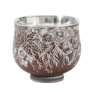 足银999纯手工包银杯中式品茗杯家用茶杯主人杯功夫茶具茶器 繁花