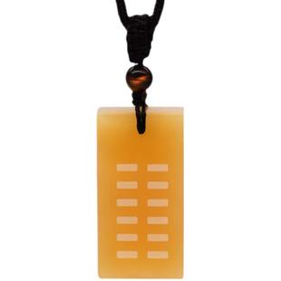 米黄玉吊坠麒麟招财吊坠好运挂件缺土补土属土的饰品金火水木男女