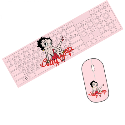 包邮贝蒂娃娃bettyboop台湾香港注音仓颉码繁体有线键盘无线鼠标