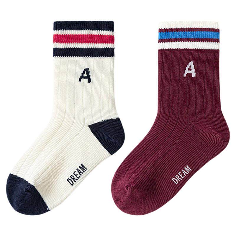 巴拉巴拉儿童袜子男童短袜女学生袜基础不勒脚两双装