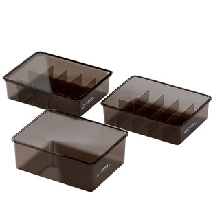 日式透明内衣裤收纳盒放袜子神器三合一分格收纳盒贴身衣物整理盒