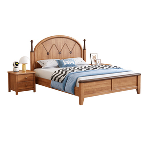 儿童床金丝檀环保简奢全实木男女孩1.2美式1.35储物1.5单人床储物