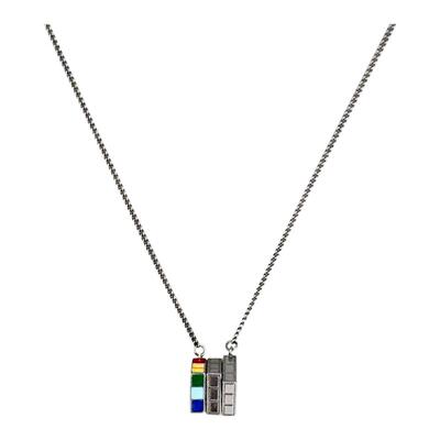 CUSSK 彩虹魔方项链个性百搭嘻哈吊坠时尚潮牌几何方块简约锁骨链