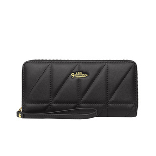 金利来女士长款钱包真皮2026新款手拿包黑色百搭大容量拉链卡包女