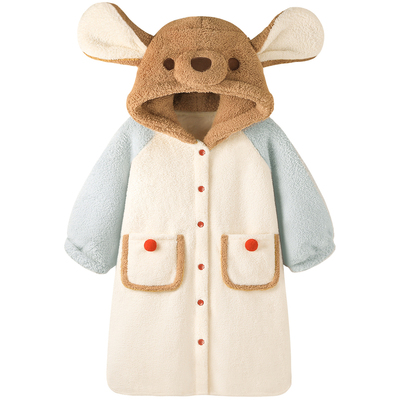 珊瑚绒冬季加厚加大保暖睡袍