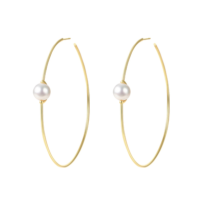 辣妹风珍珠耳圈耳环修饰脸型百搭