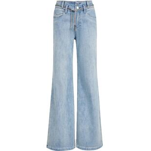 ONLY2026春季新款四面弹宽松高腰两粒扣喇叭裤小个子牛仔裤女