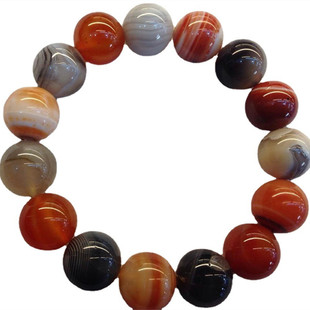 南京精品天然雨花石手链多色玛瑙转运红手串原石礼盒装情侣男女玉