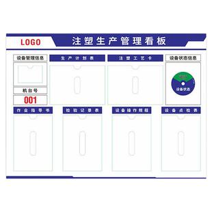 注塑看板公示栏工厂生产车间标识牌亚克力卡槽设备运行状态管理维护维修目视数字号码编号机器维检故障提示牌