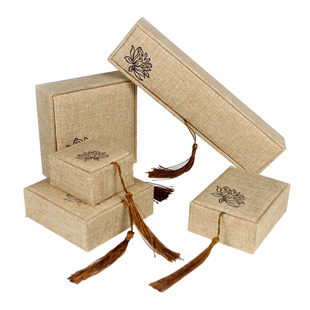 麻布珠宝首饰戒指挂件吊坠手镯2.0佛珠108颗手串手链礼品收纳盒子