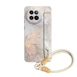 蝴蝶适用小米civi4pro手机壳civi4pro套civi5pro新款xiaomi高级感cicv全包4pro防摔硅胶p女端cv腕带支架挂绳