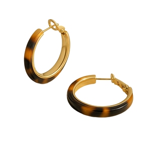 [赵露思同款]AJIDOU阿吉豆耳饰女款S925银豹纹耳圈耳环耳钉耳饰品