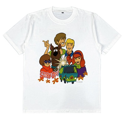 Scooby.Doo经典动画主题T恤vintage古着情侣波普艺术潮牌质感半袖