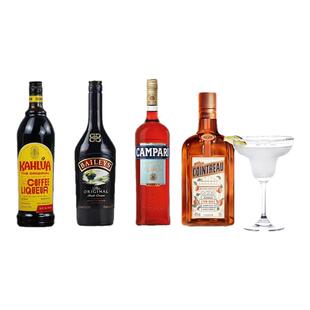 调酒基酒组合甘露咖啡君度力娇酒金巴利苦味波士蓝橙调酒必备基酒