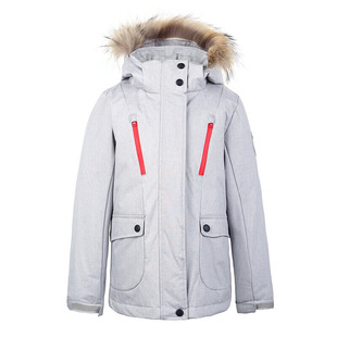 探路者儿童羽绒服秋冬季女童多口袋中大童时尚毛领保暖派克大衣