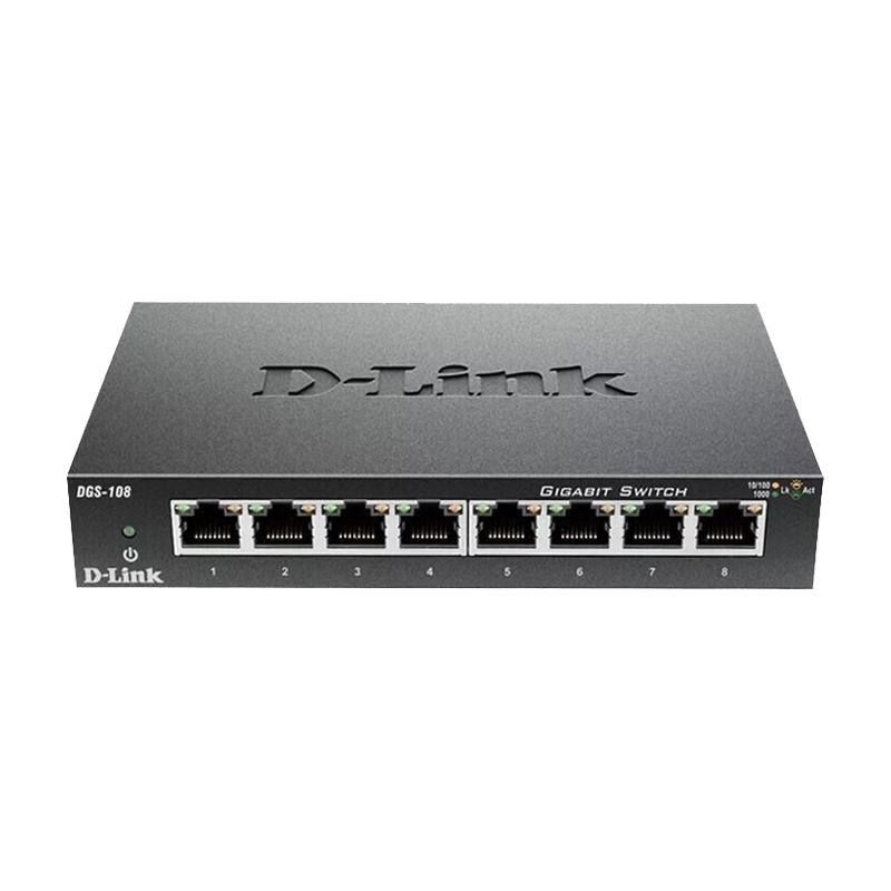 D-LINK/友讯5口8口16口24口千兆百兆交换机网络分流wifi网线拓展器1008宿舍监控wifi路由网口dgs交换器dlink