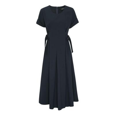 IDPAN女装垂感大摆短袖连衣裙夏季新款收腰气质百搭通勤裙子