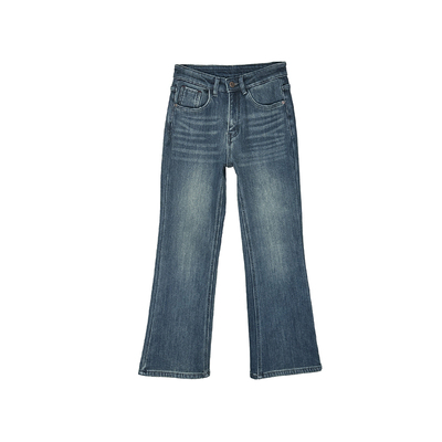 韩女修容裤！一体绒高腰微喇叭裤