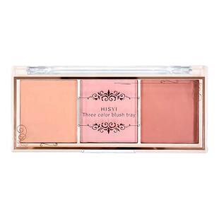 新款下午茶三色腮红盘女修容多色膨胀晒红裸妆自然粉橘奶茶杏色