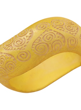 复古波浪木质宽面雕刻叠戴手镯