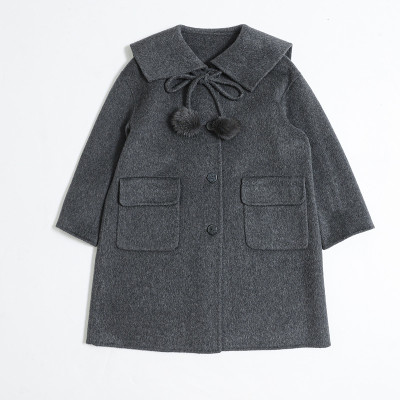 韩系女童双面羊绒大衣波拉蜜儿