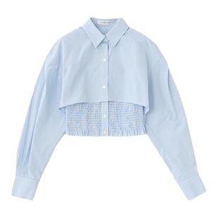 MOUSSY 秋季新品设计感叠搭两件套吊带背心衬衫010HAS30-1521