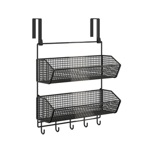 门上置物架免打孔门后挂钩挂衣架多层包包衣帽收纳架卧室门挂衣钩