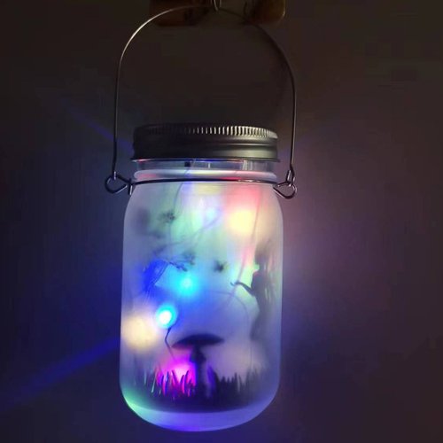 爆款太阳能梅森瓶罐台灯颗LED七防水户外彩灯30吊灯