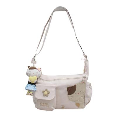 esq纯棉帆布包女包可爱斜挎包