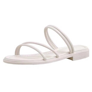 拖鞋女外穿百搭裙子2025新款夏季罗马懒人软底两穿平底一字凉拖鞋