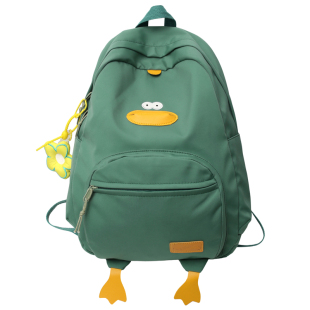 卡通小鸭子书包女生大学生百搭日系高中生韩版少女双肩包女学生书