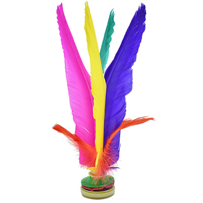 毽子彩色鸡毛健身户外运动耐磨