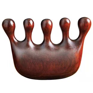 天然绿檀木檀香头部经络梳头皮便携带加大厚宽齿五齿女刮痧按摩梳