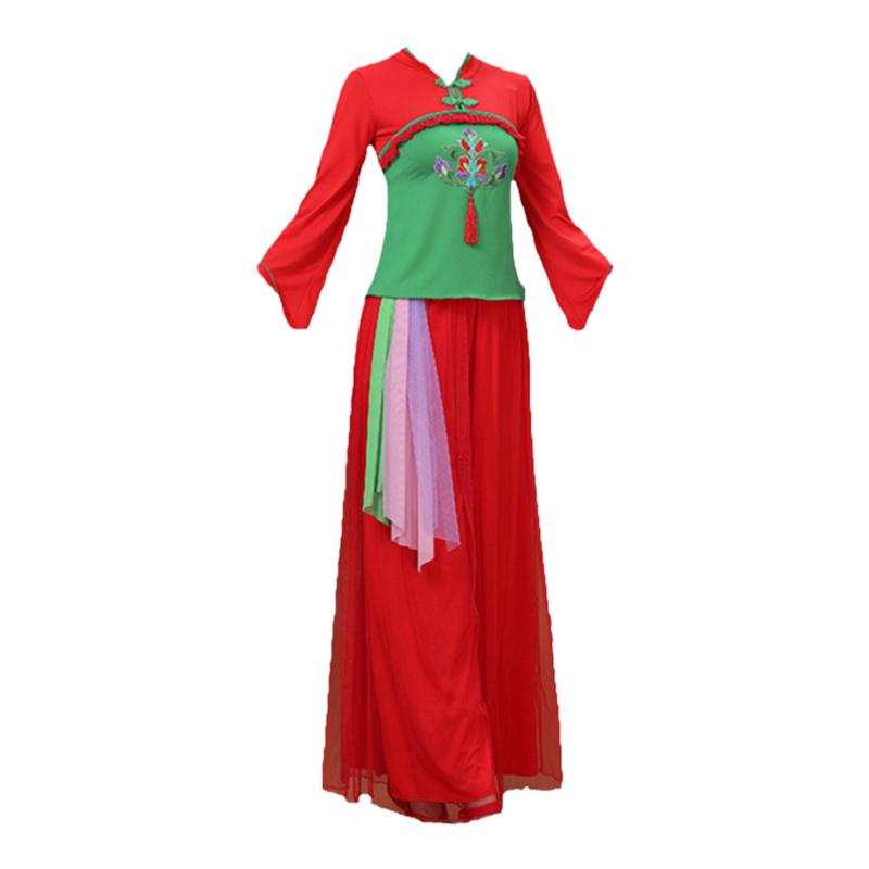广场舞中老年衣服春夏新款民族风舞服秧歌服演出服跳舞衣服专卖女