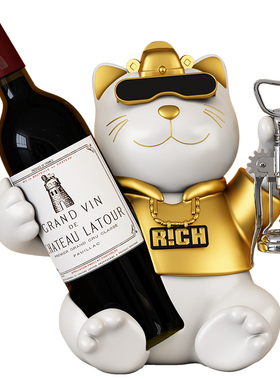 招财猫红酒架酒柜装饰品