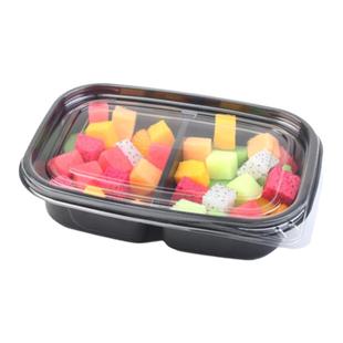 外卖餐盒一次性水果捞双拼盘打包果切盒包装三分格鲜网红NOW同款